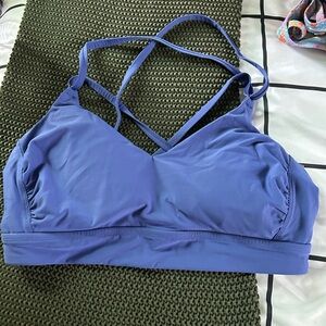 CALIA by Carrie Underwood Blue Bikini Top with Crossed Straps